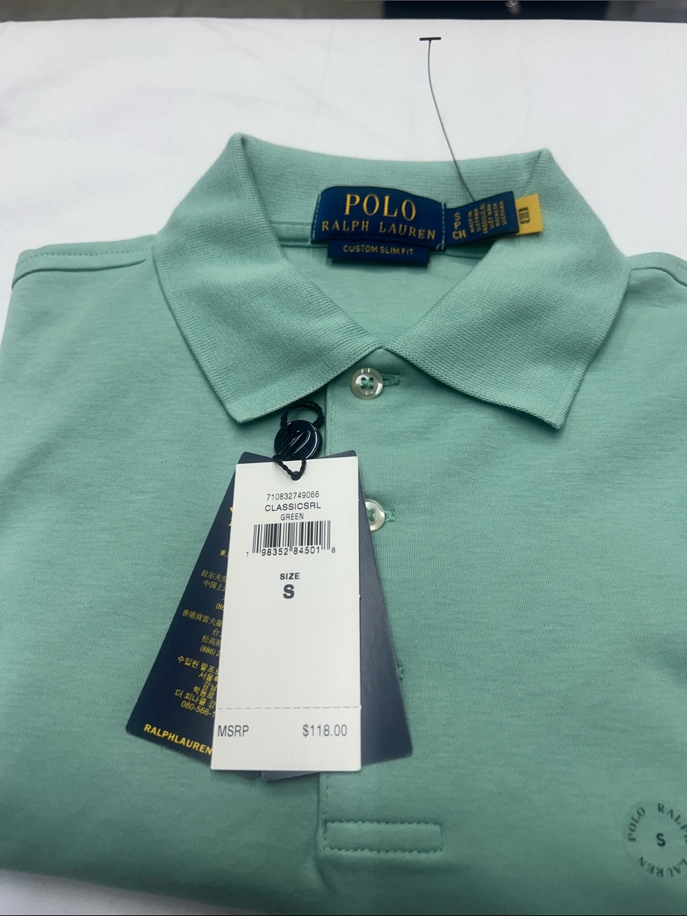 Polo by Ralph Lauren Mint Green Classic Slim Fit Polos